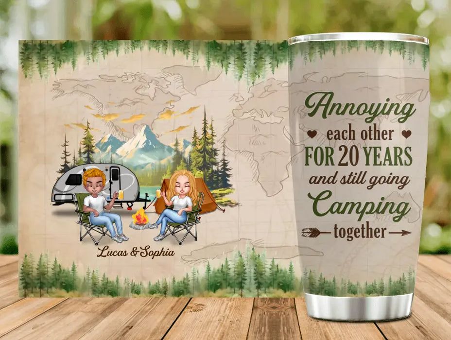 Personalized Camping Couple Tumbler - Gift Idea For Camping Lover/Couple - Annoying Each Other For 20 Years And Still Going Camping Together