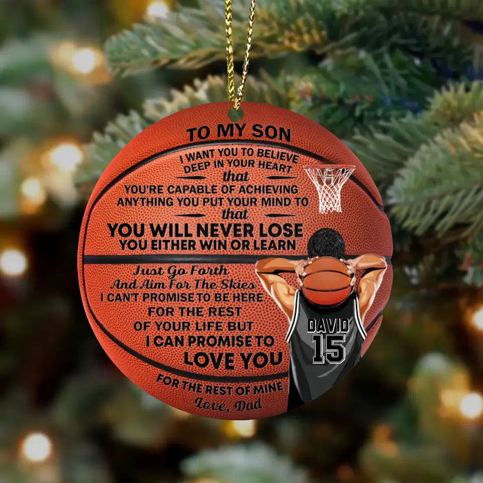 Personalized Basketball Wooden Ornament - Gift For Son/Daughter/Grandchild - Love You For The Rest Of My Life