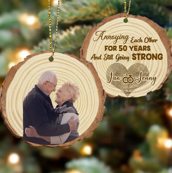 Personalized Couple Photo Wooden Ornament - Christmas Gift Idea For Couple - Annoying Each Other And Still Going Strong