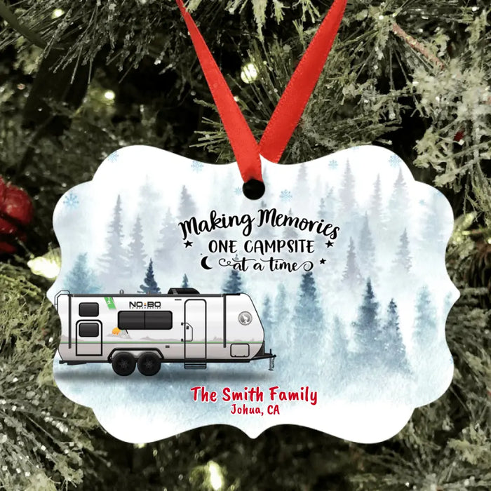 Personalized RVs Camping Rectangle Ornament - Best Gift For Camping Lover - Making Memories One Campsite At A Time