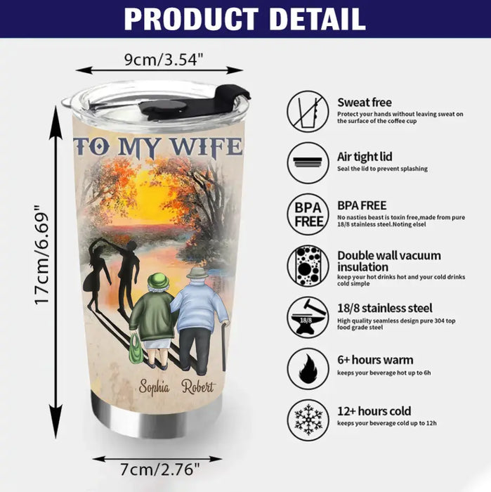 Personalized Old Couple Tumbler - Gift Idea For Wife/Husband - To My Wife Our Home Ain't No Castle