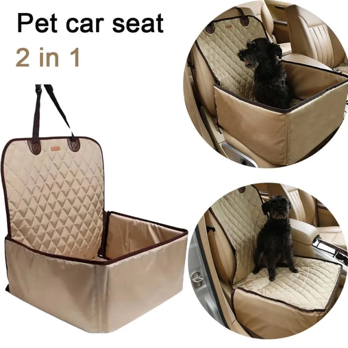 Personalized 2 In 1 Pet Dog Carrier Folding Car Seat Pad - Gift Idea For Pet Owner