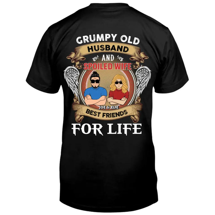 Personalized Husband And Wife Shirt/Hoodie - Gift Idea For Couple/Him/Her - Grumpy Old Husband And Spoiled Wife Best Friends For Life