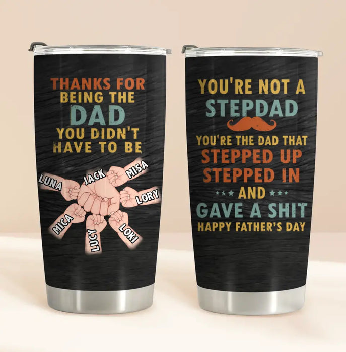 Personalized Step Father Tumbler - Gift Idea For Father's Day - Up to 6 Kids