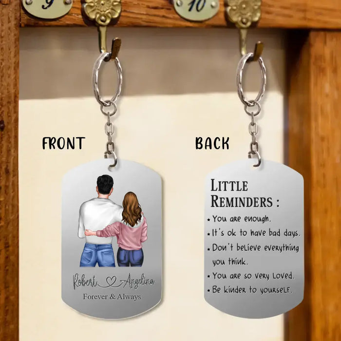 Personalized Couple Aluminum Keychain -
Gift Idea For Couple/Valentine's Day - Little Reminders You Are Enough