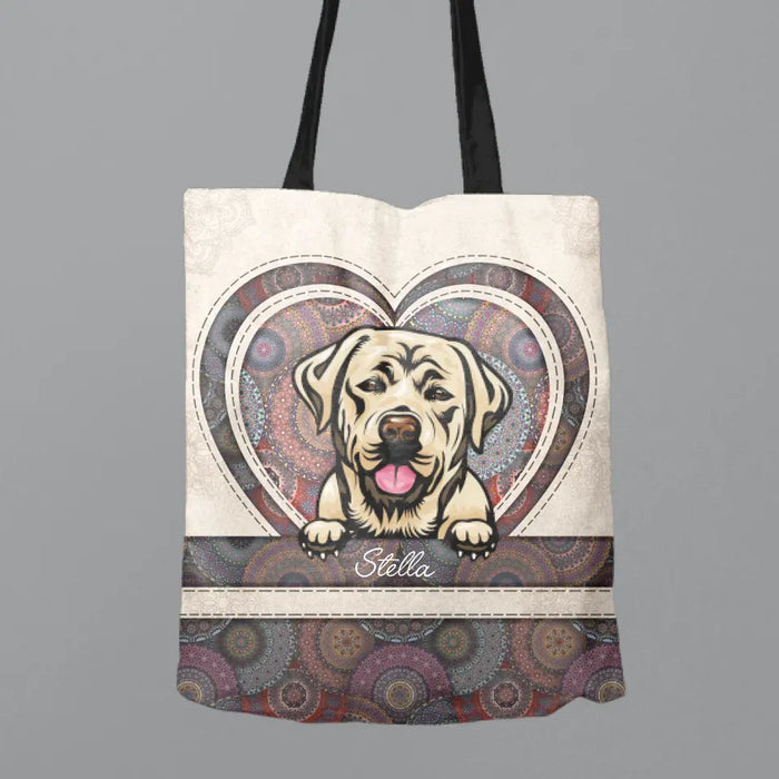 Personalized Dog Face Canvas Bag - Up to
5 Dogs - Gift Idea for Dog Mom