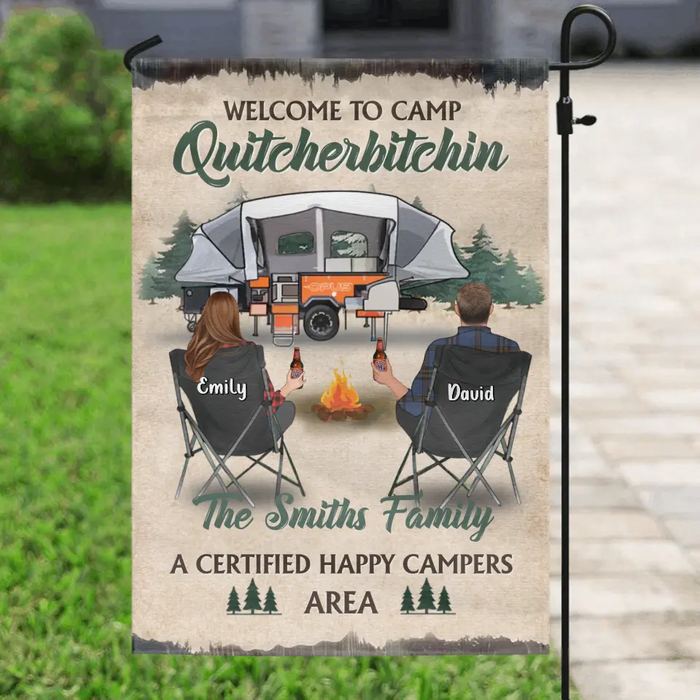 Personalized Camping Flag Sign - Best Gift For Camping Lovers - A Certified Happy Campers Area