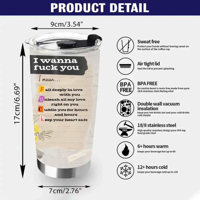 Personalized Photo Couple Tumbler - Gift Idea for Couple/Him/Her - Upload Photos - Fall Deeply In Love With You