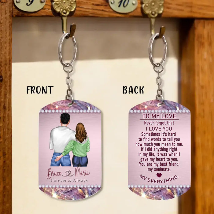 Personalized Couple Aluminum Keychain -
Gift Idea For Couple/Him/Her - To My Love Never Forget That I Love You