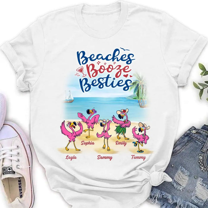 Personalized Beach Besties Shirt/Hoodie - Gift Idea For Besties/Friends/Beach Lovers - Up to 5 Besties - I Love You To The Beach & Back