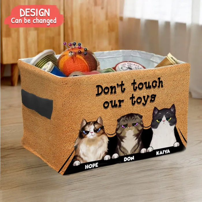 Personalized Pet Storage Box -
Up to 3 Dogs/Cats - Mother's Day/Father's Day Gift for Dog/Cat Lovers - Don't Touch Our Toys