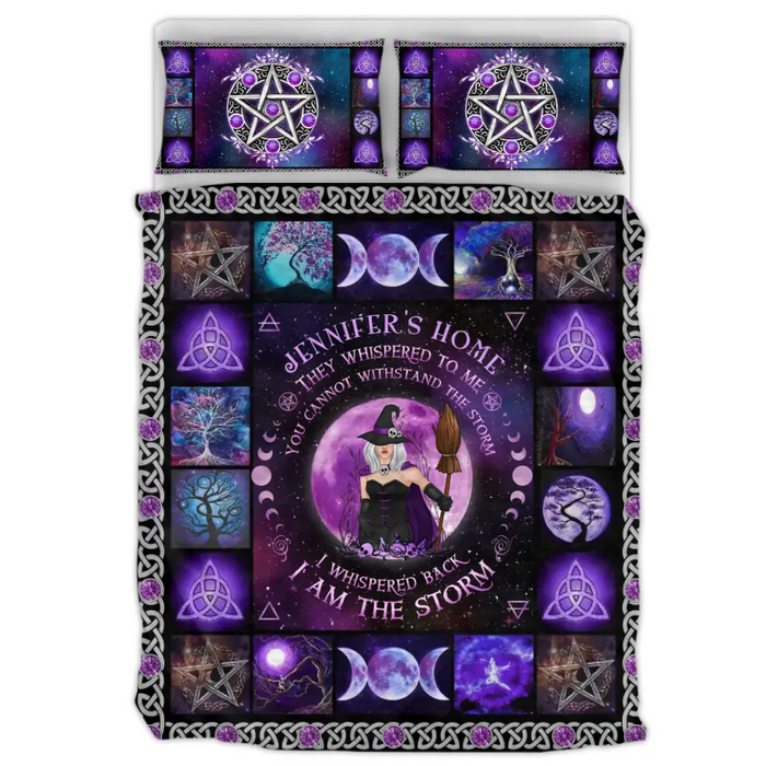 Personalized Witch Quilt Bed Set - Gift Idea for Witch Lovers/Mother's Day - They Whispered To Me You Cannot Withstand The Storm