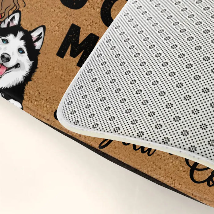 Personalized Pet Doormat - Gift Idea For Mother's Day/Father's Day/Pet Lovers - Adult/Couple With Up to 3 Cats/Dogs - G ET THEF UCKOFF MY PORCH