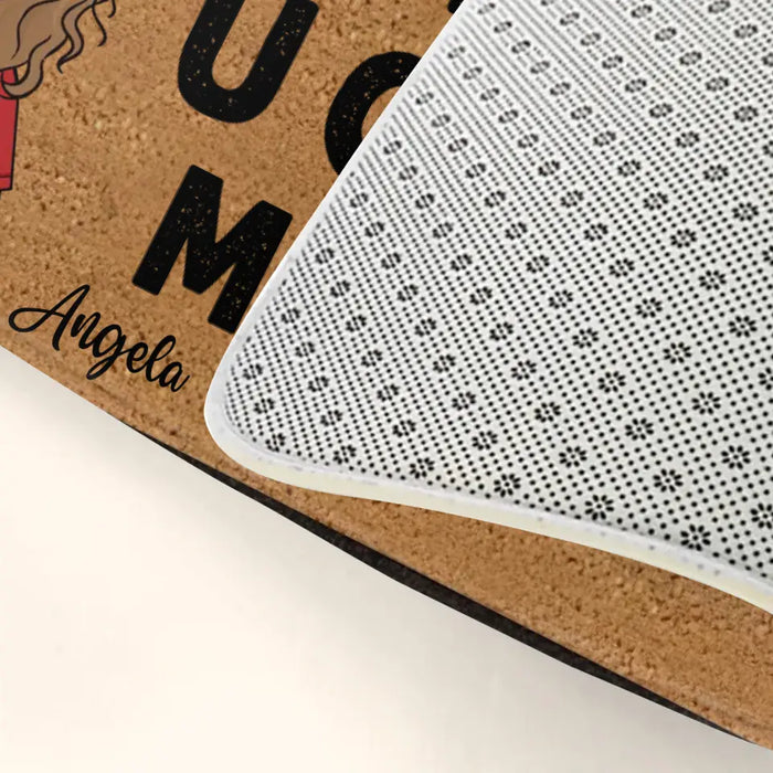 Personalized Pet Doormat - Gift Idea For Pet Lovers - Adult/Couple With Up to 3 Cats/Dogs - G ET THEF UCKOFF MY PORCH