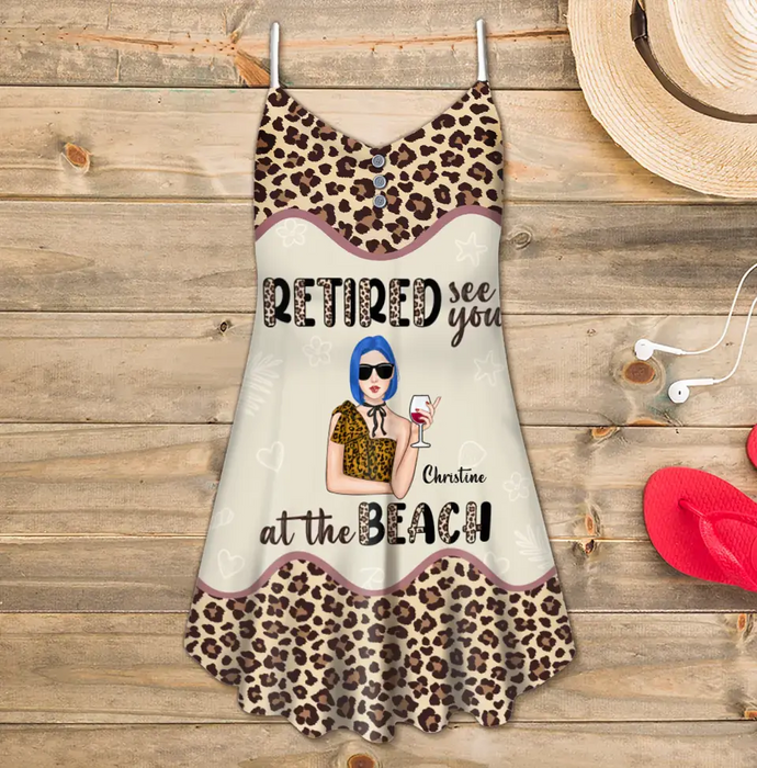 Personalized Beach Cami Dress - Mother's Day Gift Idea for Friends/Besties - Retired See You At The Beach