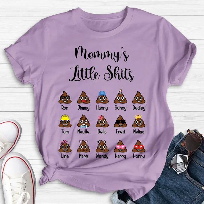 Personalized Kids Shirt - Up to 15 Kids - Gift Idea For Father's Day/Mother's Day - Mommy's Little Shits