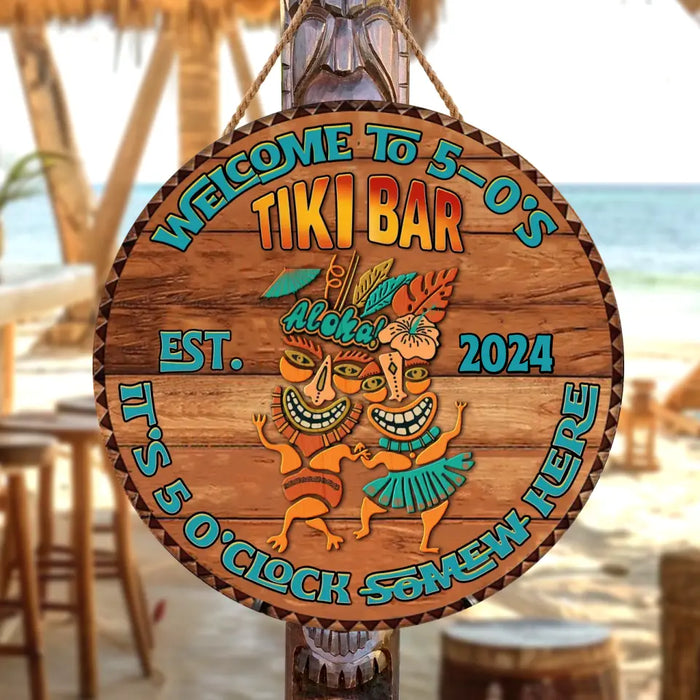 Personalized Couple Tiki Bar Wooden Sign - Gift Idea For Family/Couple