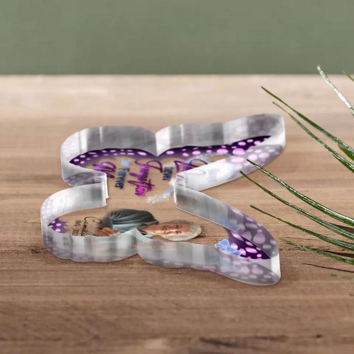 Personalized Memorial Photo Butterfly Acrylic Plaque - Memorial Gift Idea For Christmas - Always Loved Never Forgotten Forever Missed