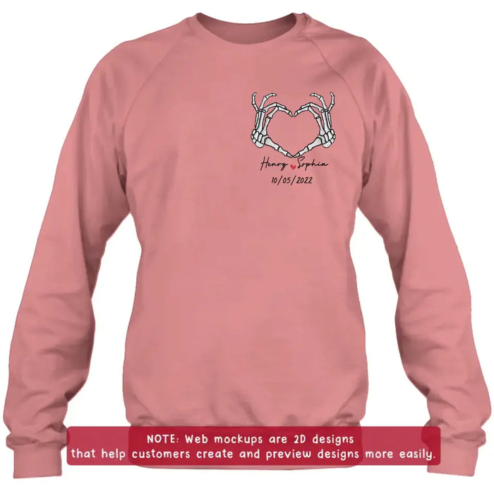 Personalized Skeleton Embroidered T-shirt/Sweater/Hoodie - Gift Idea For Couple
