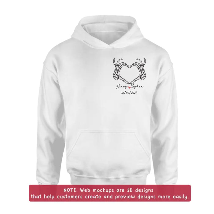 Personalized Skeleton Embroidered T-shirt/Sweater/Hoodie - Gift Idea For Couple