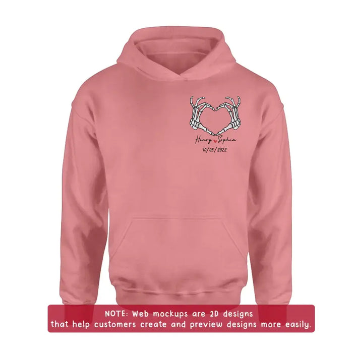 Personalized Skeleton Embroidered T-shirt/Sweater/Hoodie - Gift Idea For Couple