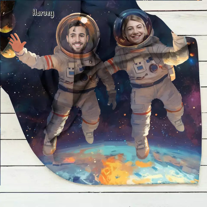 Personalized Astronus Fleece Throw Blanket & Quilt - Adult/Couple/Parents With Up to 5 Kid  - Upload Photo - Gift Idea For Family