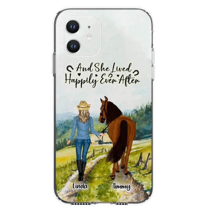 Personalized Horse Girl Phone Case - Up to 4 Horses - Best Gift For Horse Lover - Just A Girl Who Loves Horses - Case For Iphone/Samsung