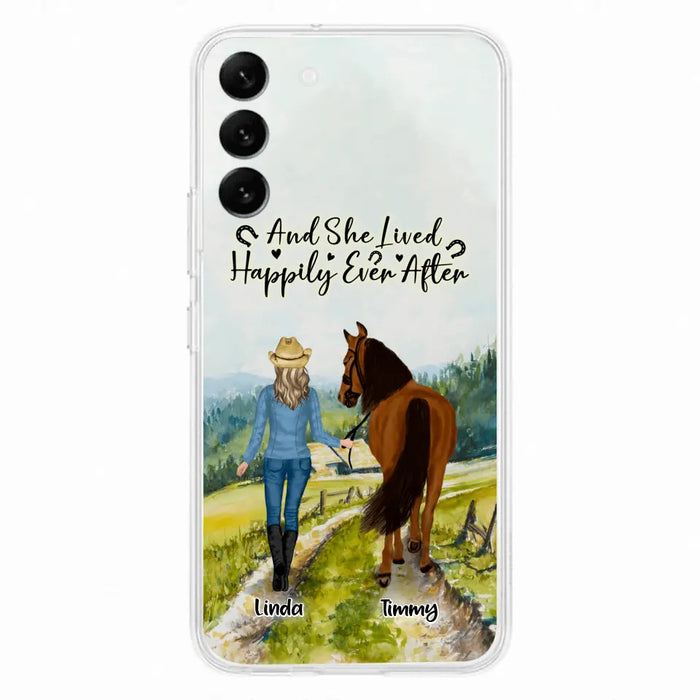 Personalized Horse Girl Phone Case - Up to 4 Horses - Best Gift For Horse Lover - Just A Girl Who Loves Horses - Case For Iphone/Samsung