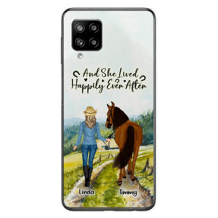 Personalized Horse Girl Phone Case - Up to 4 Horses - Best Gift For Horse Lover - Just A Girl Who Loves Horses - Case For Iphone/Samsung