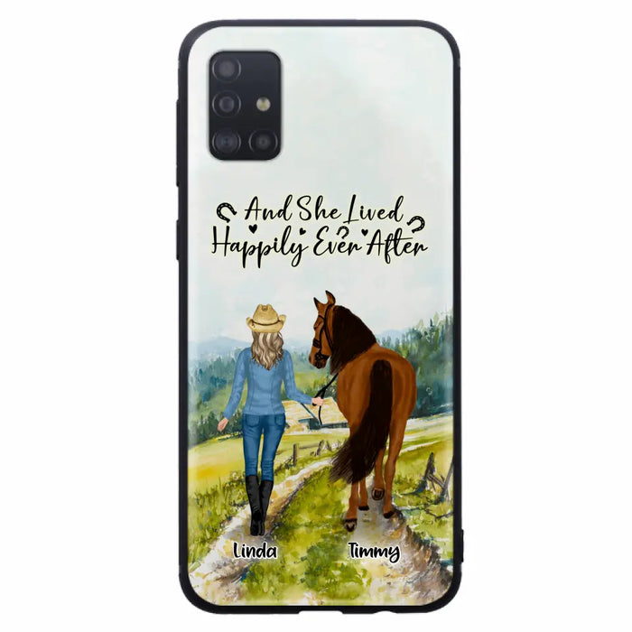 Personalized Horse Girl Phone Case - Up to 4 Horses - Best Gift For Horse Lover - Just A Girl Who Loves Horses - Case For Iphone/Samsung
