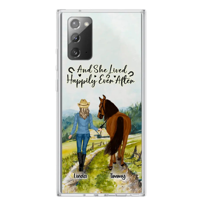 Personalized Horse Girl Phone Case - Up to 4 Horses - Best Gift For Horse Lover - Just A Girl Who Loves Horses - Case For Iphone/Samsung