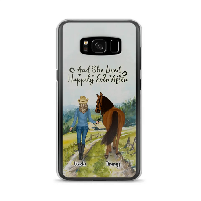 Personalized Horse Girl Phone Case - Up to 4 Horses - Best Gift For Horse Lover - Just A Girl Who Loves Horses - Case For Iphone/Samsung