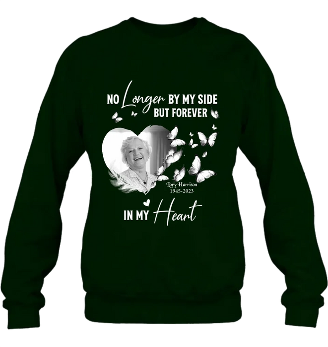 Personalized Memorial Photo Shirt/Hoodie - Memorial Gift Idea for Loss Mom/Dad - No Longer By My Side But Forever In My Heart