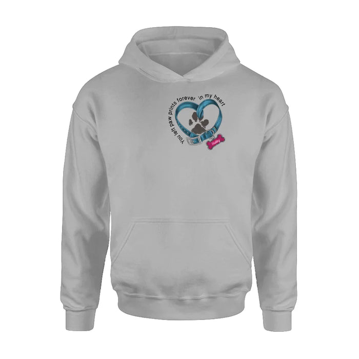 Personalized Dog Paw Prints Shirt - Mother's Day/Father's Day Gift For Dog Lovers - You Left Paw Prints Forever In My Heart