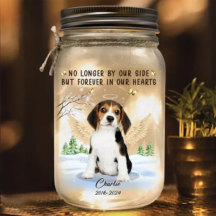 Personalized Memorial Dog Photo Mason Jar Light - Memorial Gift Idea For Dog Lover - Forever In My Heart