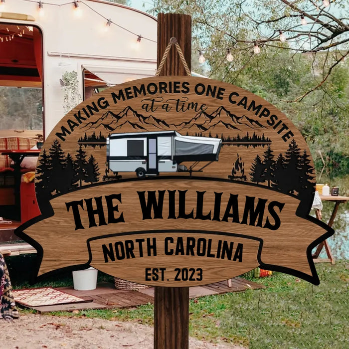 Personalized Campers Wooden Sign - Gift Idea For Camping Lovers/Family - Custom Family Name