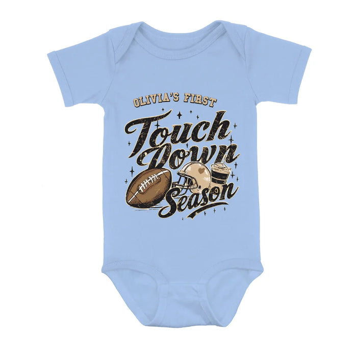 Personalized Baby First Football Season Baby Onesie - Gift Idea For Your Kid - Touch Down Season