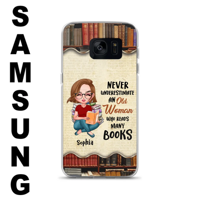 Custom Personalized Old Woman Books Phone Case - Gift Idea For Books Lover - Case For iPhone And Samsung