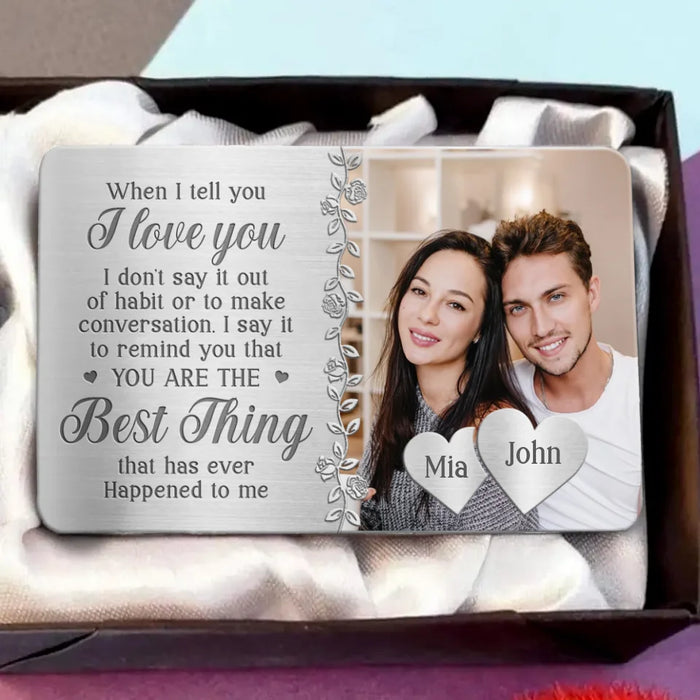 Personalized Couple Aluminum Wallet Card - Gift Idea For Couple - I'd Choose You