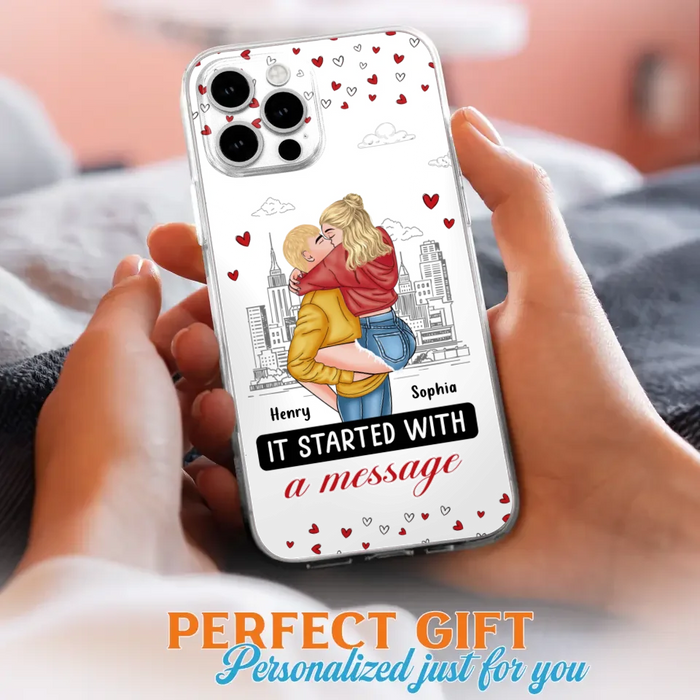 Custom Personalized Couple Phone Case For iPhone/ Samsung - Gift Idea For Couple - It Started With A Message