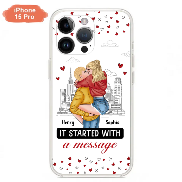 Custom Personalized Couple Phone Case For iPhone/ Samsung - Gift Idea For Couple - It Started With A Message