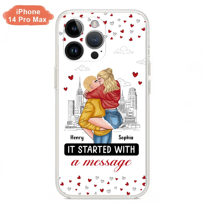 Custom Personalized Couple Phone Case For iPhone/ Samsung - Gift Idea For Couple - It Started With A Message
