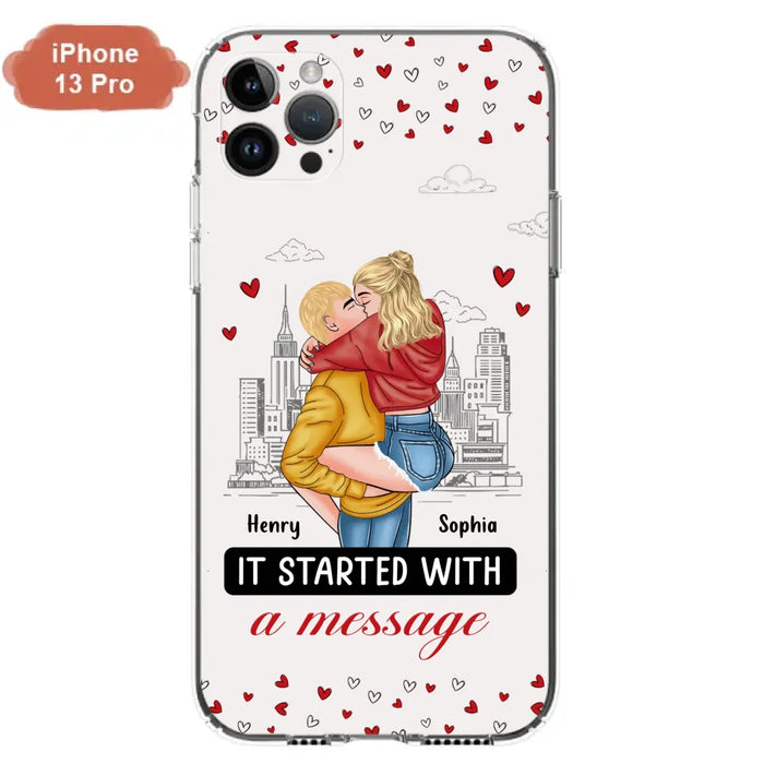Custom Personalized Couple Phone Case For iPhone/ Samsung - Gift Idea For Couple - It Started With A Message