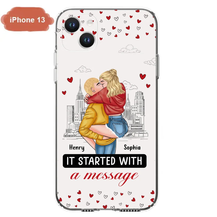 Custom Personalized Couple Phone Case For iPhone/ Samsung - Gift Idea For Couple - It Started With A Message