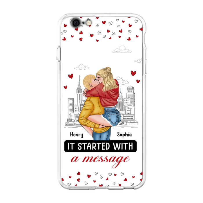 Custom Personalized Couple Phone Case For iPhone/ Samsung - Gift Idea For Couple - It Started With A Message
