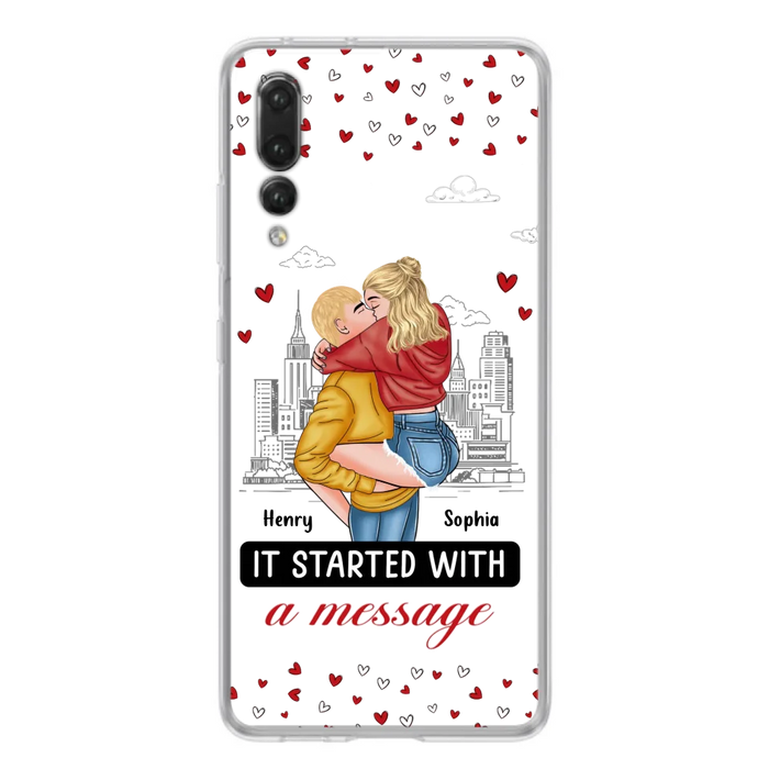 Custom Personalized Couple Phone Case For Xiaomi/ Oppo/ Huawei - Gift Idea For Couple - It Started With A Message