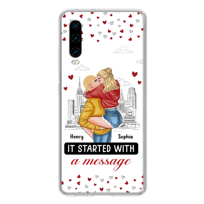Custom Personalized Couple Phone Case For Xiaomi/ Oppo/ Huawei - Gift Idea For Couple - It Started With A Message