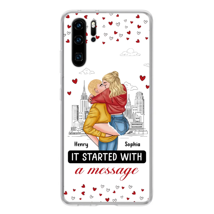 Custom Personalized Couple Phone Case For Xiaomi/ Oppo/ Huawei - Gift Idea For Couple - It Started With A Message