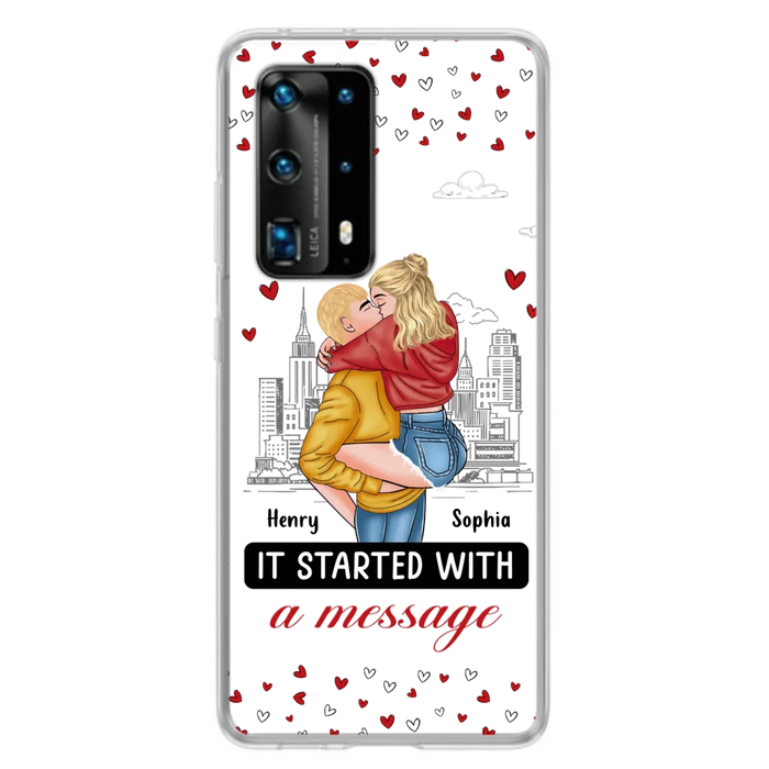 Custom Personalized Couple Phone Case For Xiaomi/ Oppo/ Huawei - Gift Idea For Couple - It Started With A Message