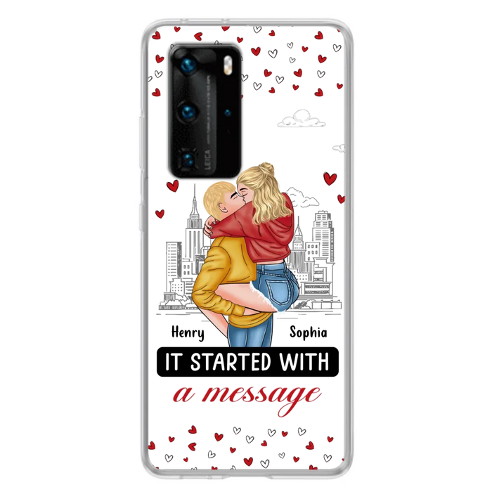 Custom Personalized Couple Phone Case For Xiaomi/ Oppo/ Huawei - Gift Idea For Couple - It Started With A Message